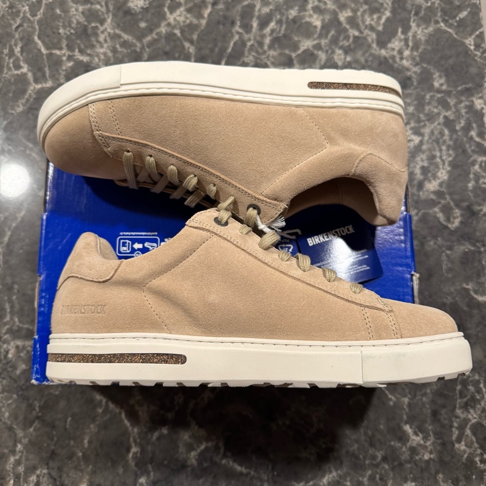 NEW Women's Birkenstock Bend Low Suede Leather (Sandcastle/White) - Picture 11 of 16